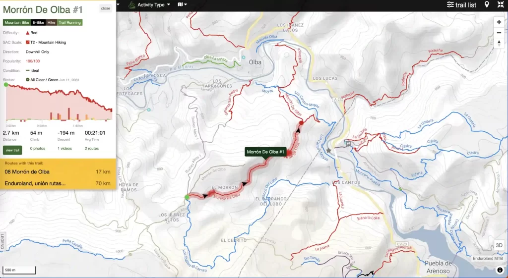 trail morron de olba trailforks